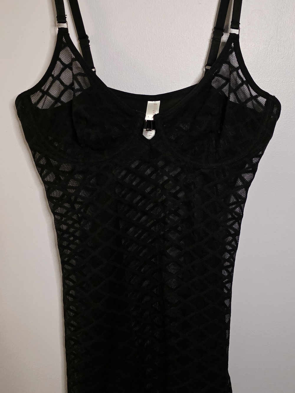 Gilligan & O'Malley Black Lace-Textured Slip Sz 34C